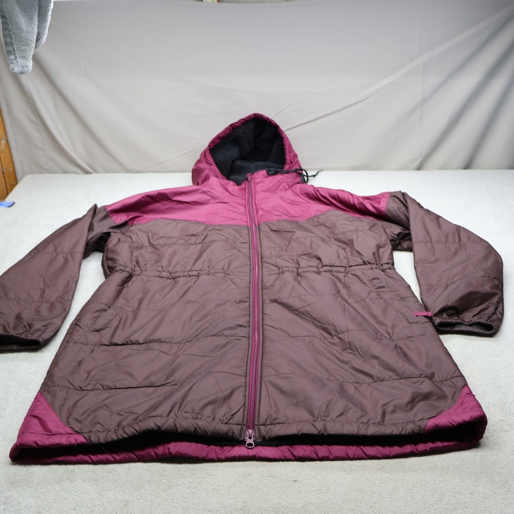 Columbia Jacket Womens XL Pink Flash Challenger Sherpa Fleece Lined Hooded Parka